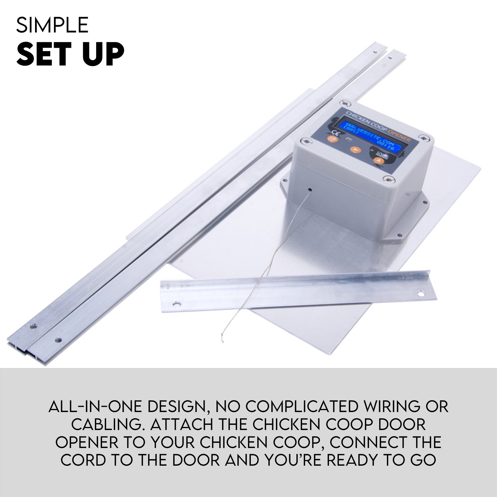 Automatic Chicken Coop Door Opener Cage Closer Timer and Light Sensor